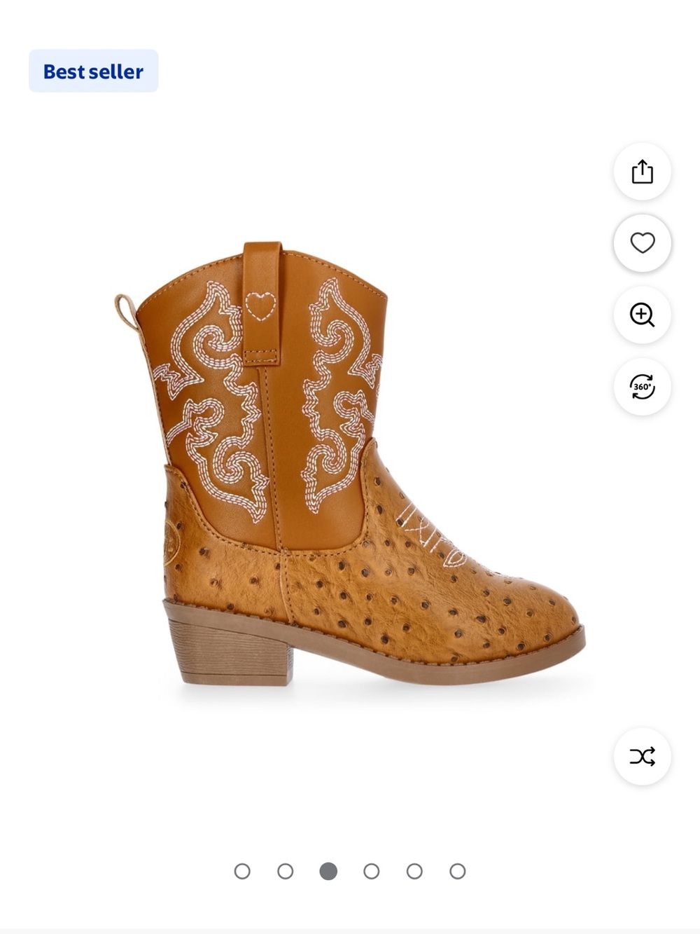 PAWZ Tan Western-Inspired Ankle Boot